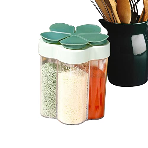 Keloc Gewürzglas-Organizer - Klare Gewürzgläser Gewürzbehälter | Flip Empty Spice Dispenser Reisegewürzbehälter mit Deckel, Gewürzstreuer it Fach von Keloc