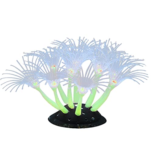 Künstliche Silikon-Koralle – Glow Aquarium Dekorationen – Fisch Tank Simulation Koralle Pflanze Dekorationen Glühendes Silikon Zubehör Keloc von Keloc