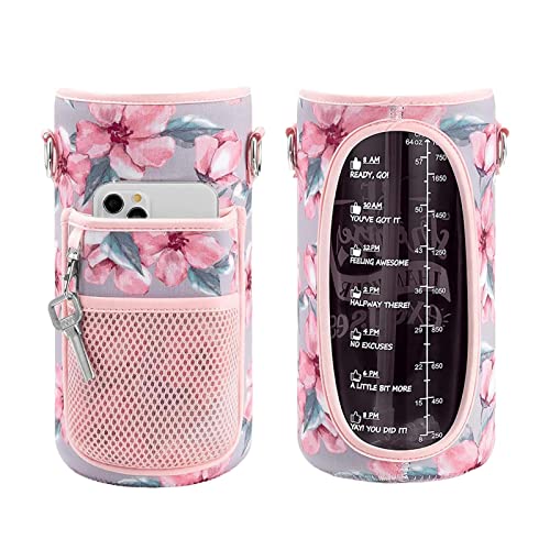 Wasserflaschenhülle mit Schultergurt, 2 l Neopren-Wasserflaschenhalter mit Aufbewahrungstaschen, Isolierhülle für große Trinkflaschen Keloc von Keloc