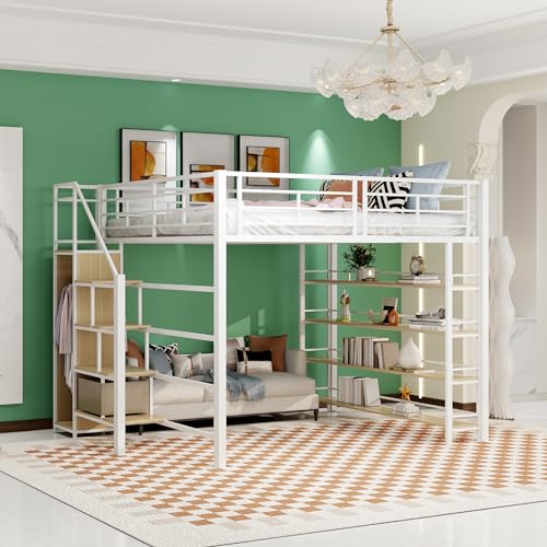 Kelodan 140x200 Hochbett Sicherheitstreppe Stauraum kleinem Kleiderschrank Einlegeböden hohes Zaundesign Einzelbett Jugendbett weiße Kelodan 140x200 Hochbett Sicherheitstreppe Stauraum kleinem Kleiderschrank Einlegeböden hohes Zaundesign Einzelbett Jugendbett weiße von Kelodan