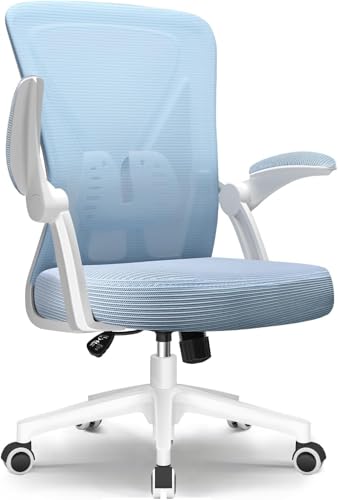 Keltorio Bürostuhl Ergonomisch Höhenverstellbar mit Lendenstütze, Schreibtischstuhl Homeoffice Atmungsaktiv Mesh, Drehstuhl Computerstuhl Schreibtischsessel Office Chair Netzstuhl Arbeitsstuhl (Blau) von Keltorio