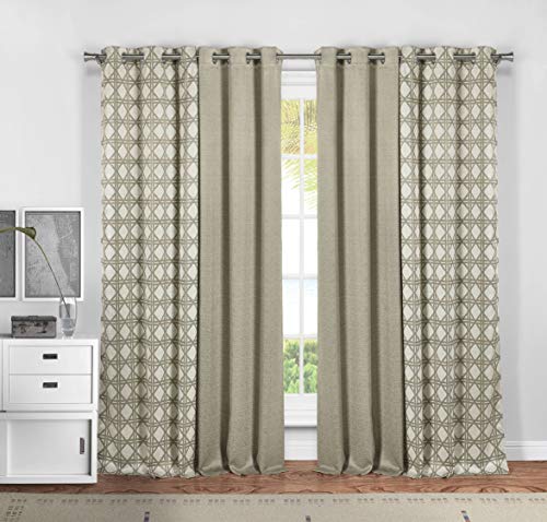 Kelvin Kaelee Geometric Window Curtain, 37x84 (4 Pieces), Linen von Kelvin