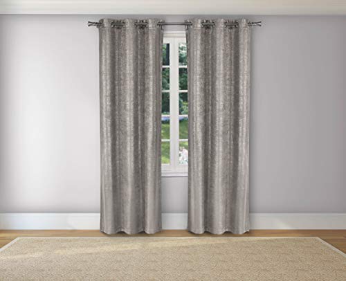 Kelvin Maddyson Solid Blackout Curtain, 37x106 (2 Pieces), Silver von Kelvin
