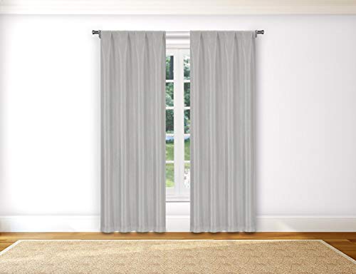 Kelvin Montgomery Solid Texture Blackout Curtain, 38" W x 112" L, Silver von Kelvin