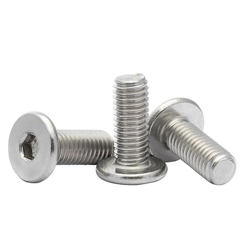 M1.6-M8 Hex-Sockelschrauben Ultra dünner niedrig flacher Waferkopfschraube Schraube, M2x4mm, 50 Stück von KemEng