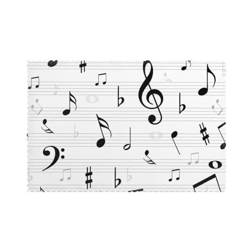 Notenschlüssel Musiknoten Notenblatt Symbol Diskant Abstrakt, 6er Set Tischsets Waschbar Platzsets für Esstisch Hitzebeständig Tablettmatten 30x45cm Notenschlüssel Musiknoten Notenblatt Symbol Diskant Abstrakt, 6er Set Tischsets Waschbar Platzsets für Esstisch Hitzebeständig Tablettmatten 30x45cm von KemEng
