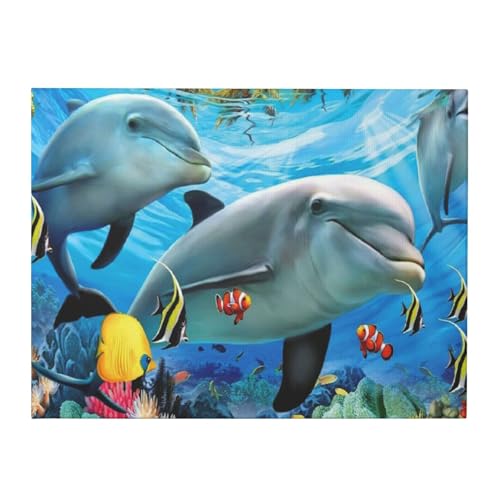 Unterwasser-Delfin, Leinwand-Kunstdrucke, Wandkunst, Wandbehang, Gemälde für Heimdekoration, 30 x 40 cm Unterwasser-Delfin, Leinwand-Kunstdrucke, Wandkunst, Wandbehang, Gemälde für Heimdekoration, 30 x 40 cm von KemEng