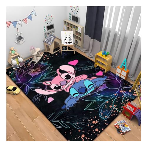 Cartoon Große 3D Stitch Teppichkinder Kinder Schlafzimmer Bereich Teppiche, Schlafzimmer Dekorative Kinderzimmer Wohnzimmer Matten, Für Jungen Schlafzimmer, Badezimmer, Wohnzimmer von KemNet