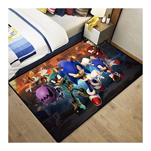 Cartoon Große Sonic The Hedgehog Teppichkinder Kinder Schlafzimmer Bereich Teppiche, Kinder Crawl 3D Teppiche, Game Teppiche Für Kinderzimmer, Wohnzimmer, Fußmatte, 60x90cm von KemNet