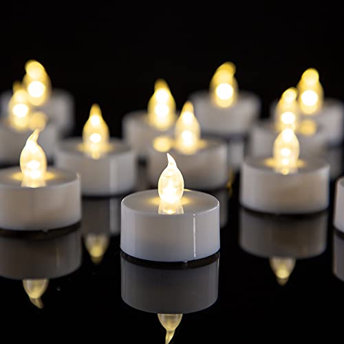 Kemanga 24 Stück LED Teelichter, Warmweiß LED-Kerzen, realistische und helle flackernde batteriebetrieben, langlebige Teelichter für Hochzeit, Urlaub, Party, Heimdekoration Kemanga 24 Stück LED Teelichter, Warmweiß LED-Kerzen, realistische und helle flackernde batteriebetrieben, langlebige Teelichter für Hochzeit, Urlaub, Party, Heimdekoration von Kemanga