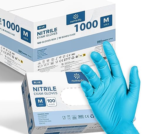 Kemes Nitrilhandschuhe M 1000 Stück Hellblau Einweghandschuhe Latexfrei Puderfrei Nitril Gloves Größe Medium von Kemes