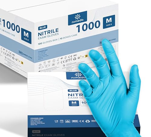 Kemes Nitrilhandschuhe M 1000 Stück Hellblau Einweghandschuhe Latexfrei Puderfrei Nitril Gloves Größe Medium von Kemes