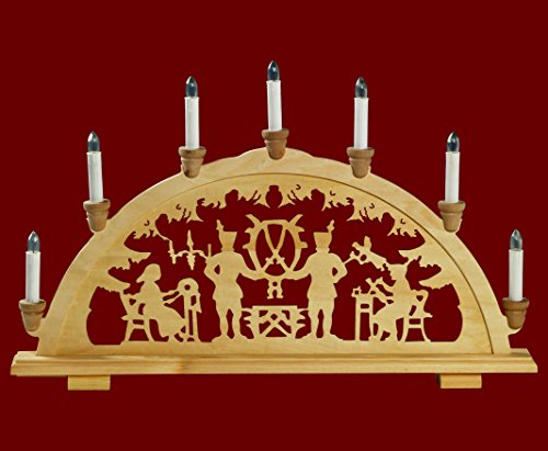 YS Lichterbogen Leuchter Schwibbogen Bergmann/Bergleute traditionelles Motiv Holzdeko Deko Weihnachten Advent Geschenk Dekoration Weihnachtsdeko Weihnachtsdekoration Schwippbogen (BM60) von Kemiuu