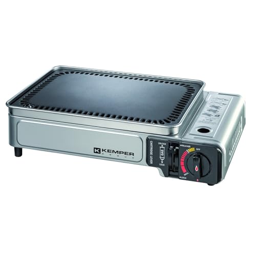 Kemper Gasgrill, tragbar, 2300 W, antihaftbeschichtet, inkl. Transportkoffer von Kemper