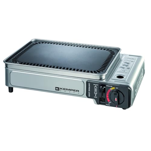 Kemper Gasgrill, tragbar, 2300 W, antihaftbeschichtet, inkl. Transportkoffer von K KEMPER GROUP
