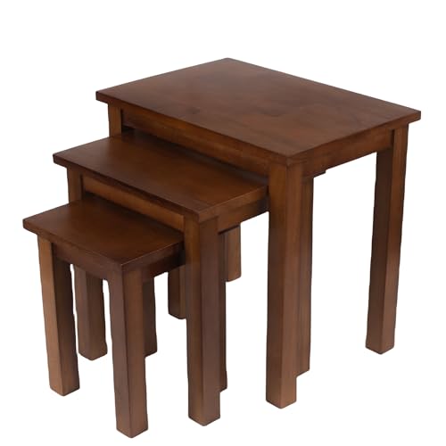 Kemtpase 3 Tischen in lackiertem Eichenholz-Finish Lampenständer aus Massivholz 2er-Set Holz Eiche von Kemtpase