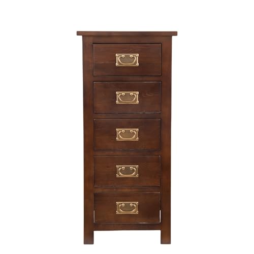 Kemtpase Moderner Schrank aus massivem Eichenholz, schmal, mit 5 Schubladen, komplett montiert von Kemtpase