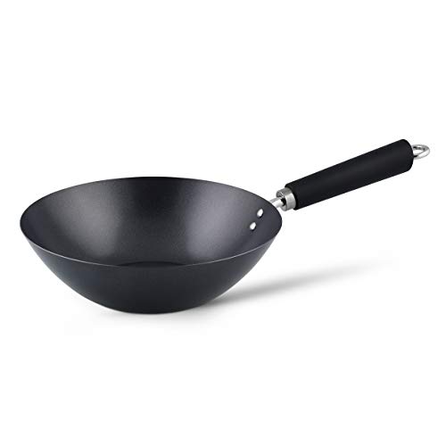 Ken Hom KH427001 Carbonstahl Wokfanne, 27cm, Excellence, Wok Induktion, Phenolischer Griff, Spülmaschinenfest, 2 Jahre Garantie von Ken Hom