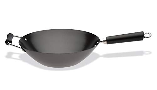 Ken Hom KH435001 Carbonstahl Wokfanne, 35cm, Excellence, Wok Induktion, Phenolischer Griff, Spülmaschinenfest, 2 Jahre Garantie von Ken Hom