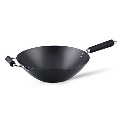 Ken Hom KH435001 Carbonstahl Wokfanne, 35cm, Excellence, Wok Induktion, Phenolischer Griff, Spülmaschinenfest, 2 Jahre Garantie von Ken Hom