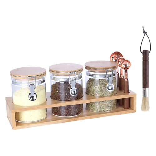 Ken's Kitchen Luftdichte Vorratsgläser Glas mit Deckel 3er Set 800ml mit 3 Messlöffel- Für Müsli, Cornflakes, Spaghetti, Aufbewahrungsglas mit Regal Kaffeedose Luftdicht von Ken's Kitchen