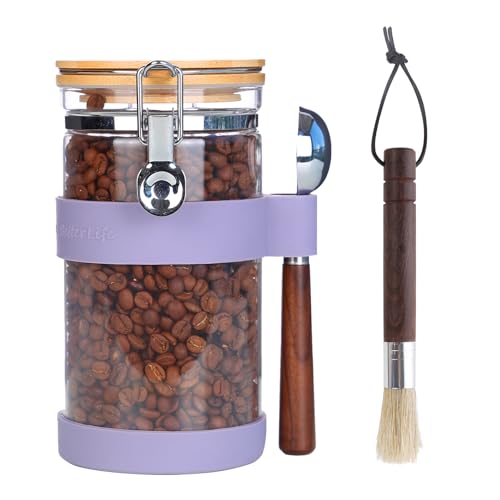 Ken's Kitchen Kaffeedose Luftdicht mit löffel,Vorratsdosen Glas mit Deckel Luftdicht,Teeaufbewahrung,Kaffeebohnen aufbewahrung 1200ML 1500ML von Ken's Kitchen