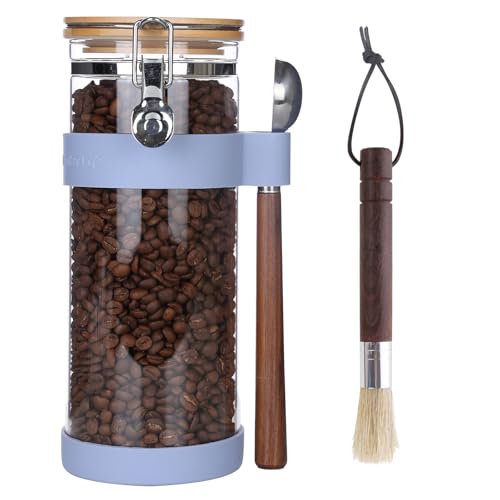 Ken's Kitchen Kaffeedose Luftdicht mit löffel,Vorratsdosen Glas mit Deckel Luftdicht,Teeaufbewahrung,Kaffeebohnen aufbewahrung 1200ML 1500ML von Ken's Kitchen