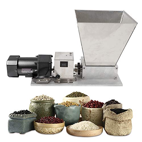 220V 60W Elektrische Getreidemühle Malzmühle Schrottmühle, 4L Gerstenmühle Malzbrecher Getreidemühle Hausbraumühle, Edelstahl Grain Crusher Weizen Sesam Malz Kräuter Brecher von KenSyuInt