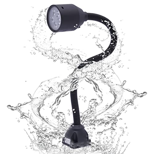 220V CNC Maschinenlampe 5W LED Arbeitsleuchte mit Festem Sockel LED-Arbeitslicht Flexibles Wasserdichtes Armlicht Drehlicht Drehbank Leuchte Maschinenlicht für Arbeitsbeleuchtung von KenSyuInt