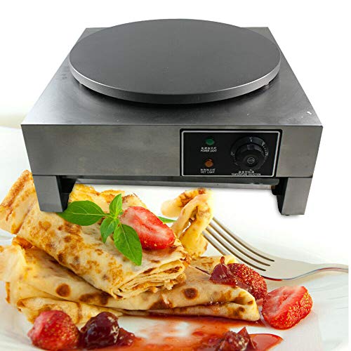 3KW Crêpe Pfannkuchen Maschine Elektrischer Edelstahl Crepe Maker Edelstahlpfanne Crepesmaker Crepesgerät Omelett Wrap Elektro Heizplatte Gewerbe für Restaurants Imbisse Cafés von KenSyuInt