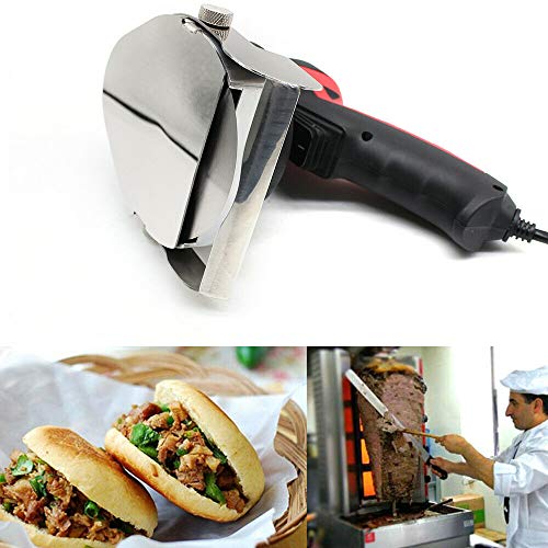 Dönerschneider Elektrisch Dönermesser Elektrisch Schneidemaschine Elektromesser Döner Dönerspieß Elektrisches Messer Profi Schneidemesser Kebabschneider Edelstahl Gyrosmesser für Döner und Gyros von KenSyuInt