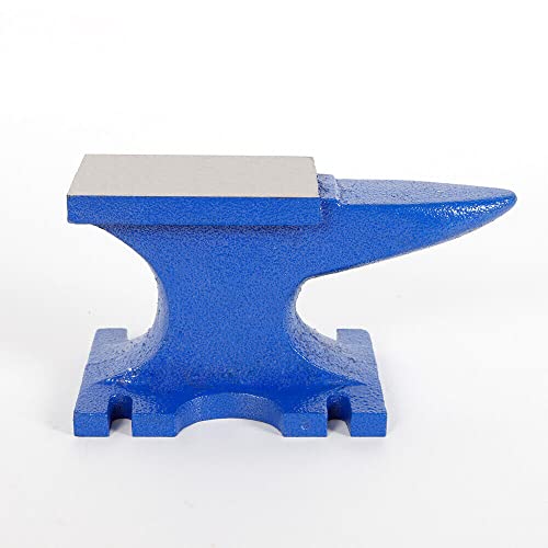 Metall Amboss für Schmiede Gusseisenamboss Tragbarer Schmiedeamboss mit Einzelnes Horn Robust Werkstatt Werkzeug (Blau, 5kg) von KenSyuInt