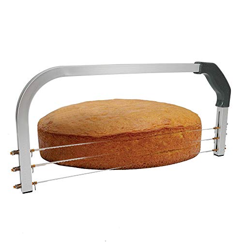 KenSyuInt Tortensäge 3 Draht Kuchensäge Verstellbar Kuchenschneider Tortenbodenteiler Tortenteiler Kuchentrenner Kuchenteiler Kuchen Handwerk Säge Höhenverstellbare Kuchen Bodenschneider von KenSyuInt