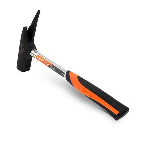 KENDO Latthammer Zimmermannshammer 600g - Hammer für den Dachdecker, Zimmermann, Schreiner - Zimmererhammer Stahlkopf mit magnetischem Nagelhalter - Nagelzieher - Robuster Stahlrohrstiel von Kendo