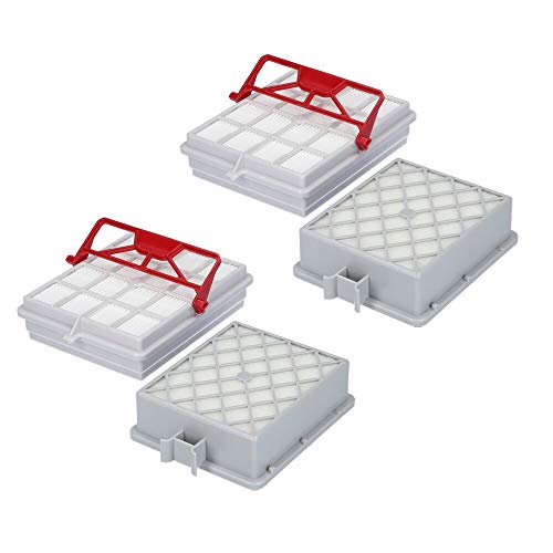 2 x HEPA-Filter weiß + 2 x HEPA Motorfilter grau, geeignet für Staubsauger Lux Intelligence von Kenekos