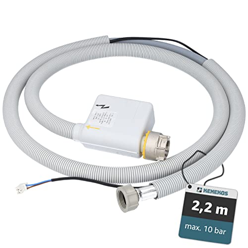 Kenekos - 2,2 m Aquastop Zulaufschlauch BITRON Typ 84 geeignet für Miele Waschmaschine 4622714/4061335, 3/4 Zoll Zulauf Schlauch WPS, Aquastopp Sicherheitszulaufschlauch mit elektrischem Anschluss von Kenekos