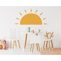 Halbe Sonne Wandtattoo - Sonnenschein Wandaufkleber, Boho Kinderzimmer, Kinderzimmer Wandkunst, Spielzimmer Dekor von KennaSatoDesigns