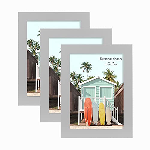kennethan 3er-Set Fotorahmen,Grau 13x18 cm MDF-Holzrahmen mit Acrylglas. (Grau, 13x18-3er Pack) von kennethan
