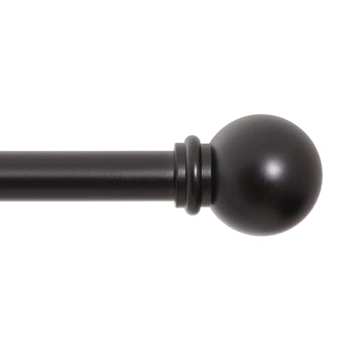 Kenney Chelsea Gardinenstange mit Kugelenden, verstellbar, 71,1 bis 121,9 cm, ausziehbar, Schwarz von Kenney