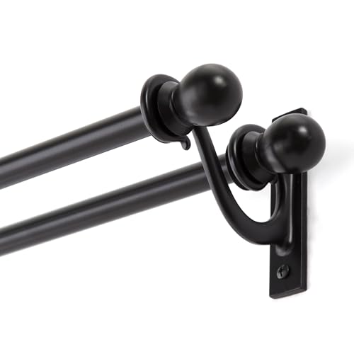 Kenney Scoll Gardinenstange, 28 bis 48 Zoll Schwarz von Kenney