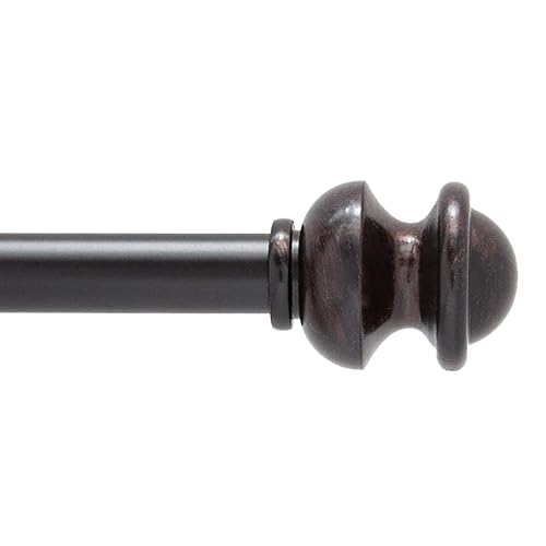 Kenney Kendall Gardinenstange mit Knopfende, dekorativ, 76,2–218,4 cm, Antik-Rost von Kenney
