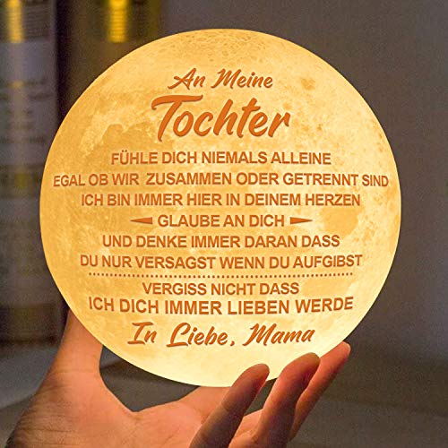 Kenon Gravierte 3D-Mondlampe für Tochter Von Mama, 3D-Druck-Mondlicht mit Ständer- Touch-Steuerung, Mondlichtgeschenk für den Geburtstag der Tocher zu Weihnachten Geschenk von Kenon