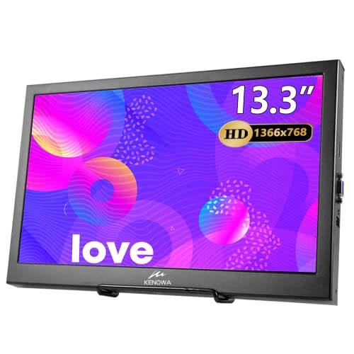 13.3 Zoll Tragbarer Monitor,Kenowa HD 1366 x 768 TFT Bildschirm Externer Portable Monitor mit HDMI VGA für PC/Computer/Laptop/Raspberry Pi / PS3 / PS4/PS5/XBOX, Aluminiumgehäuse 13.3 Zoll Tragbarer Monitor,Kenowa HD 1366 x 768 TFT Bildschirm Externer Portable Monitor mit HDMI VGA für PC/Computer/Laptop/Raspberry Pi / PS3 / PS4/PS5/XBOX, Aluminiumgehäuse von Kenowa