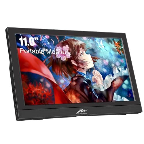 Kenowa 11.6 Zoll Portable Monitor, Tragbarer Monitor FHD 1366x768 HD Bildschirm Externer Display mit Dual Type-C/HDMI für PC/Computer/Laptop/PS4/PS5 Kenowa 11.6 Zoll Portable Monitor, Tragbarer Monitor FHD 1366x768 HD Bildschirm Externer Display mit Dual Type-C/HDMI für PC/Computer/Laptop/PS4/PS5 von Kenowa