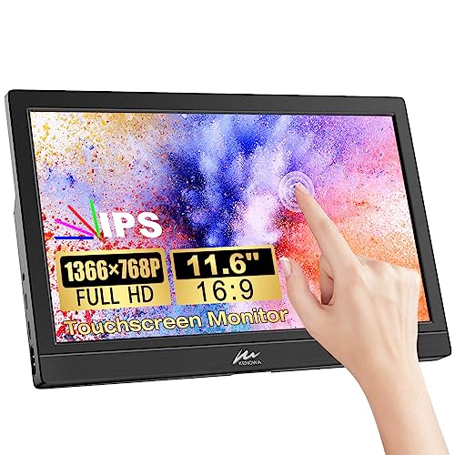 Kenowa Tragbarer Monitor Touchscreen, 11.6 Zoll HDR Portable Monitor Externer Monitor 1366x768 Eye Care Bildschirm mit HDMI USB Typ-C für Raspberry pi/Computer/Laptop/PC/PS3/PS4/Xbox Kenowa Tragbarer Monitor Touchscreen, 11.6 Zoll HDR Portable Monitor Externer Monitor 1366x768 Eye Care Bildschirm mit HDMI USB Typ-C für Raspberry pi/Computer/Laptop/PC/PS3/PS4/Xbox von Kenowa