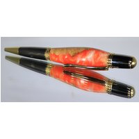 Dreh-Kugelschreiber Mit Acryl Und Wurzelholz von KensHandcraftedPens