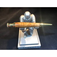Samsara Drehkugelschreiber Mit Flammender Roter Box Elder Burl Holz von KensHandcraftedPens