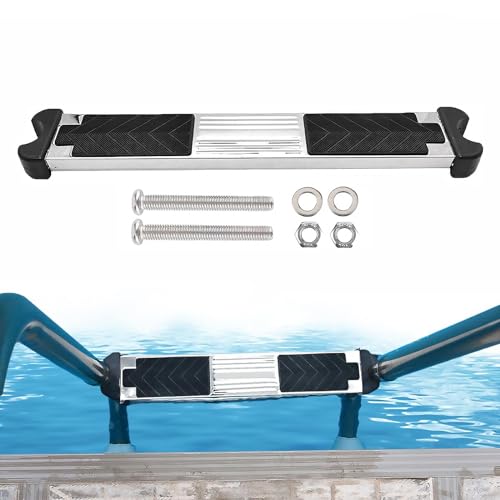 304 Edelstahl Poolleiter Ersatzstufe mit Rutschfestem Gummipolster Schwimmbadleitern Pedale mit Schrauben Pool Leiter Stufen für Swimmingpool SAPs Spas, 50 x 7,5 x 2,5 cm von Kensbro