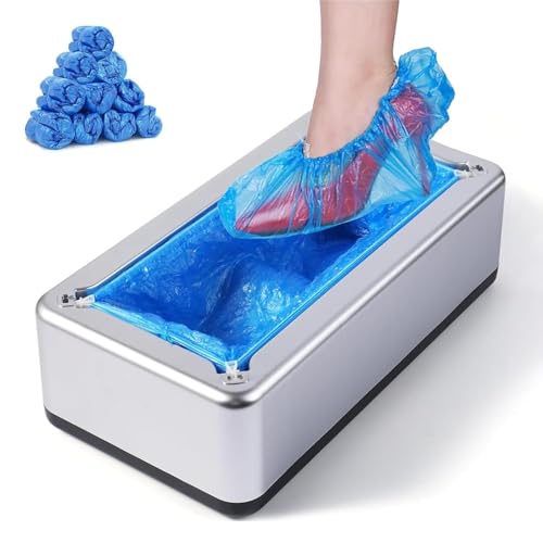 Automatischer Schuhüberzieher Maschine mit 100Pcs Überschuhe Einweg Hände Frei Überziehschuhe Dispenser für Home Büro Supermarkt Fabrik Labor, Rutschfest & Wasserdicht (Silber) Automatischer Schuhüberzieher Maschine mit 100Pcs Überschuhe Einweg Hände Frei Überziehschuhe Dispenser für Home Büro Supermarkt Fabrik Labor, Rutschfest & Wasserdicht (Silber) von Kensbro