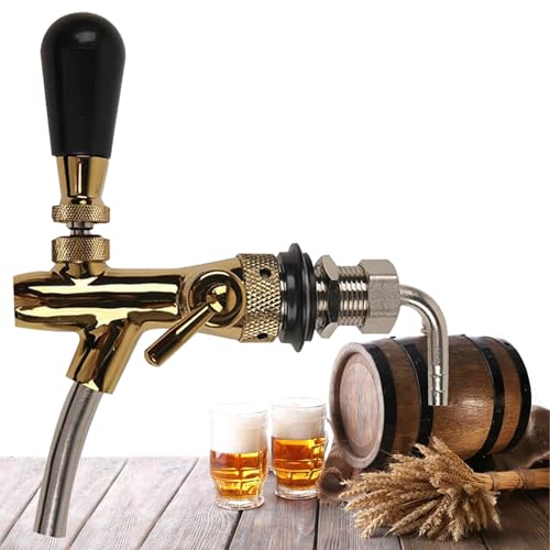 Bier Zapfhahn G5/8 Verstellbarer Bierhahn mit Durchflussregler Bierzapfhahn Langlebig Beer Dispensers Chrome für Hause Bar Restaurants von Kensbro